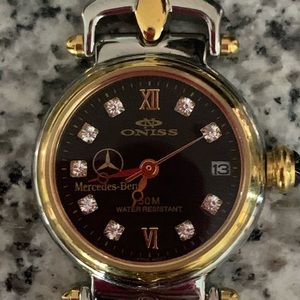 Two Tone Mercedes emblem watch